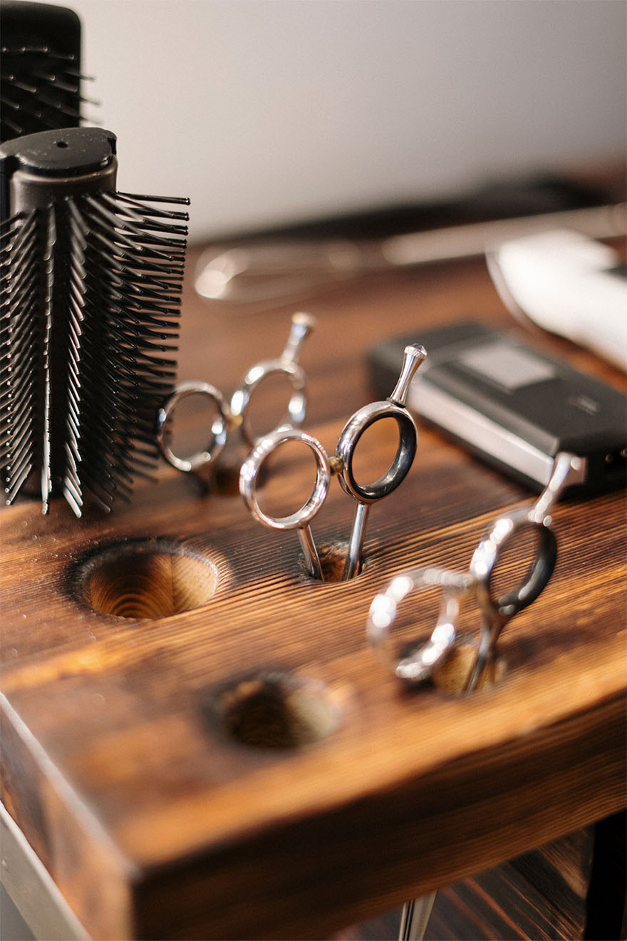 Hair scissors and brushes