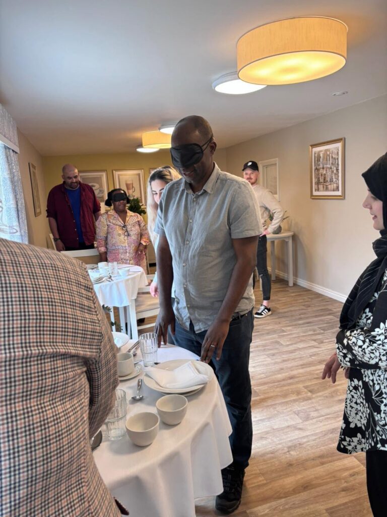 team building exercise in a care home